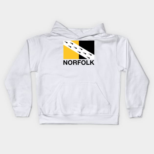 Norfolk County Flag - England Kids Hoodie by CityNoir